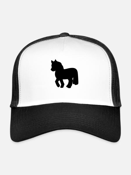 poney - Casquette trucker  - blanc/noir - Devant
