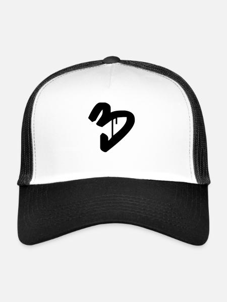 Graffiti : 3 - Casquette trucker  - blanc/noir - Devant