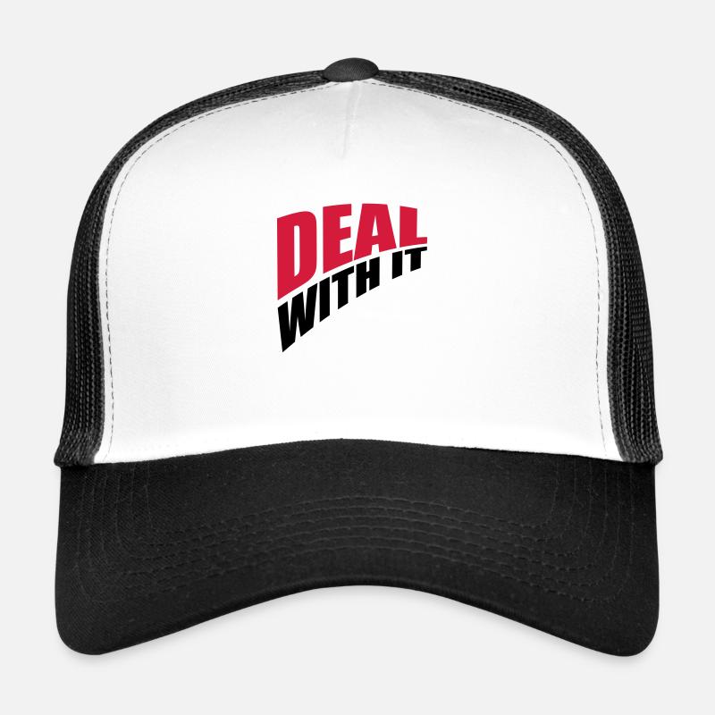 perspective saying cool text deal with it relax Trucker Cap