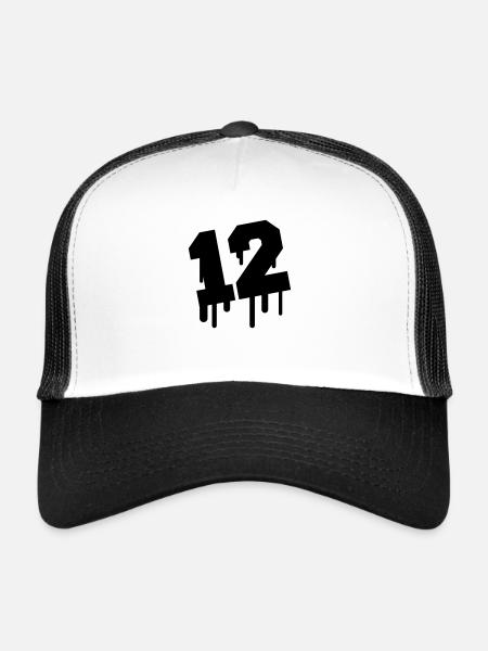 Number 12 Graffiti - Casquette trucker  - blanc/noir - Devant