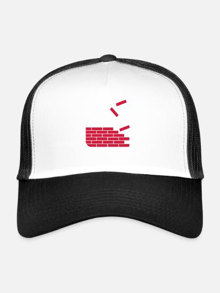 brick, brick, building, house, wall, stone, bricks - Trucker Cap - white/black - Front