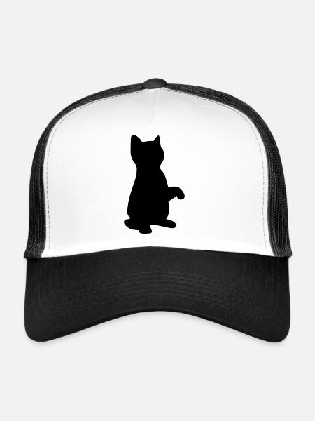 cat kitten - Casquette trucker  - blanc/noir - Devant