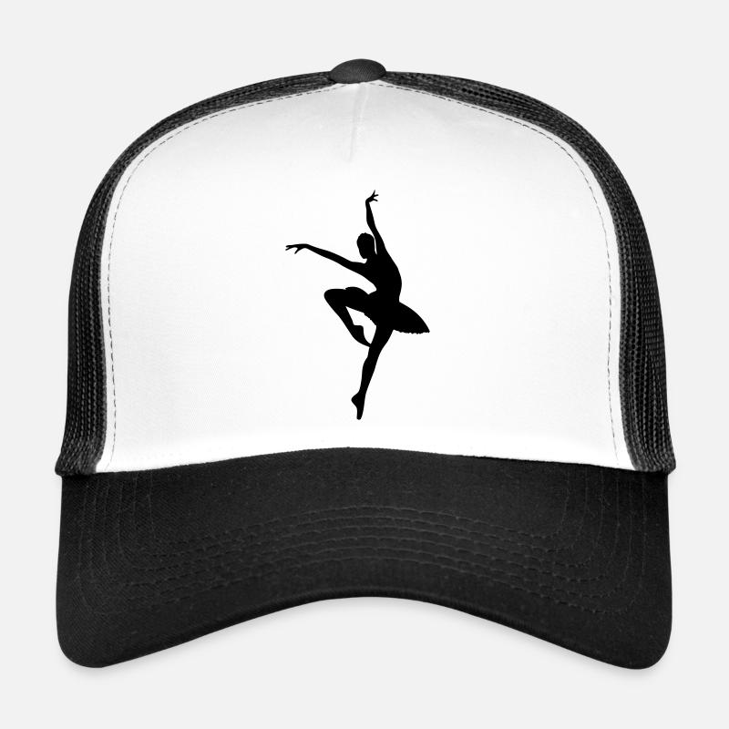 Danseuse de ballet vecteur Silhouette - Casquette trucker  - blanc/noir