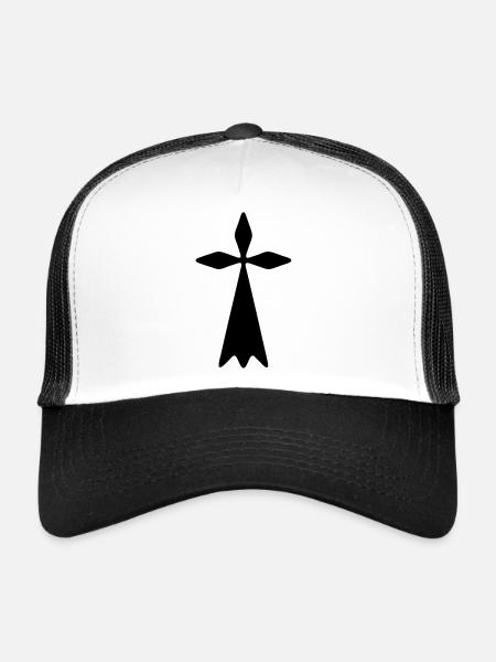breizh bretagne hermine - Casquette trucker  - blanc/noir - Devant