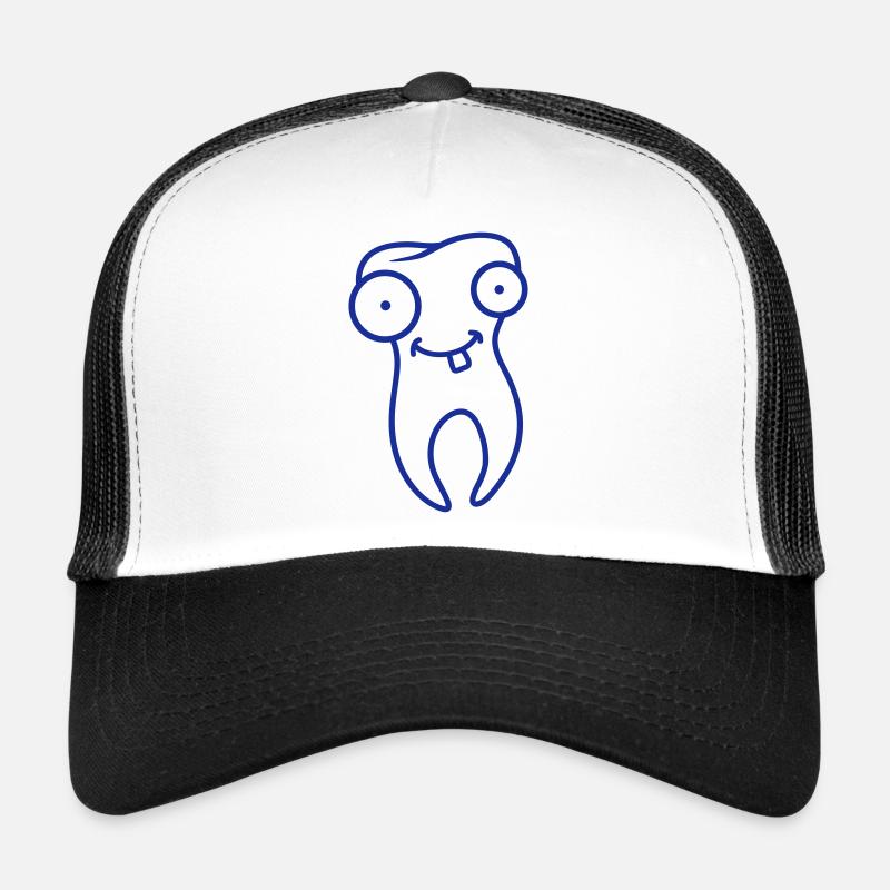 Cartoon Tooth - Trucker Cap - Weiß/Schwarz
