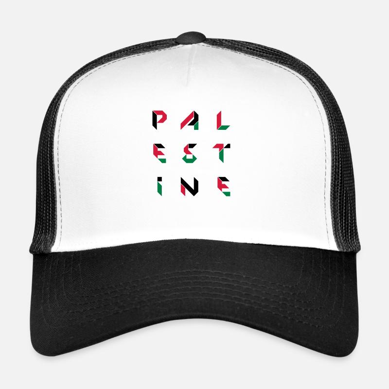 palestine 2 - Casquette trucker  - blanc/noir