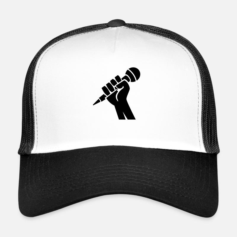 Mikrofon - Trucker Cap - Weiß/Schwarz