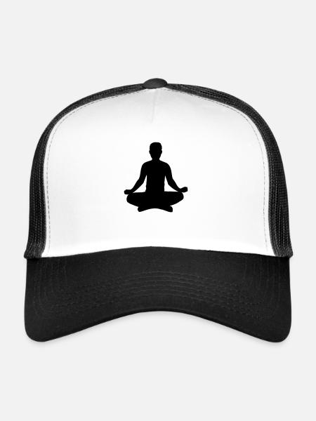 Yoga Position Silhouette - Trucker Cap - white/black - Front