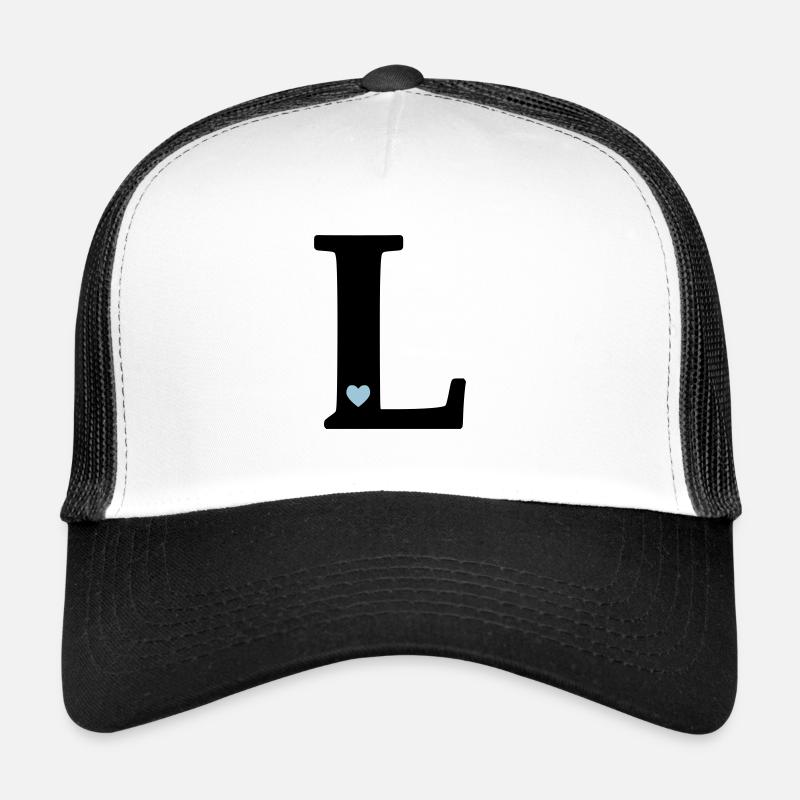 point L Initial letter - Trucker Cap - white/black
