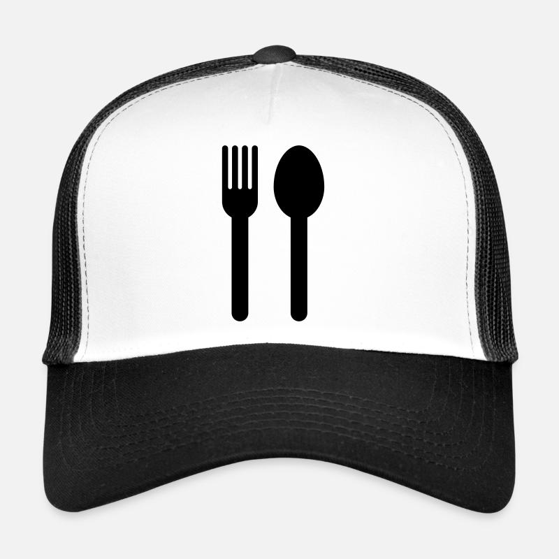Löffel und Gabel - Trucker Cap - Weiß/Schwarz