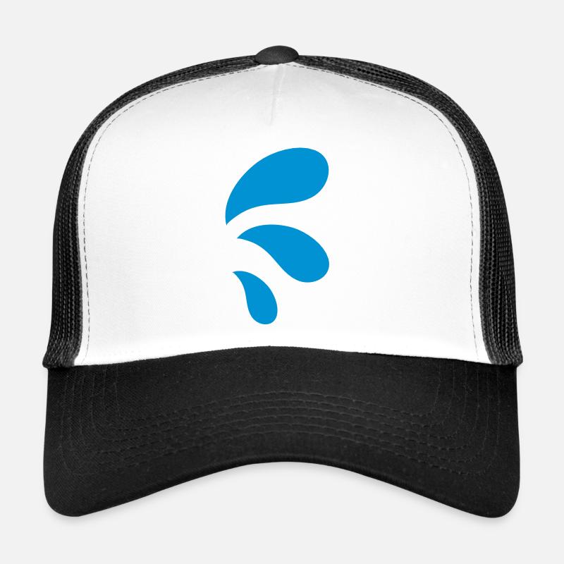 three curvy water blue droplets Trucker Cap