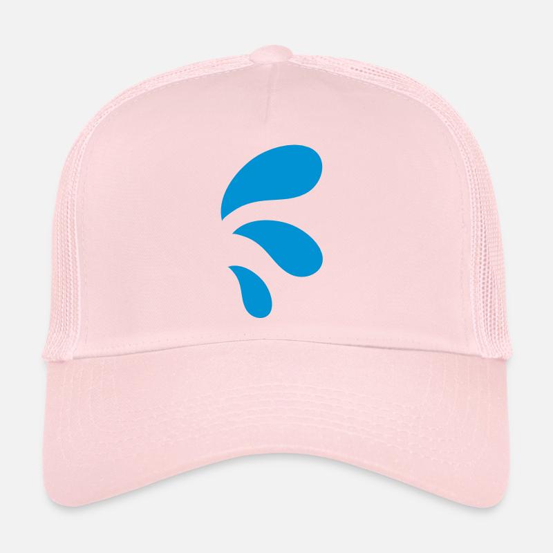 three curvy water blue droplets Trucker Cap