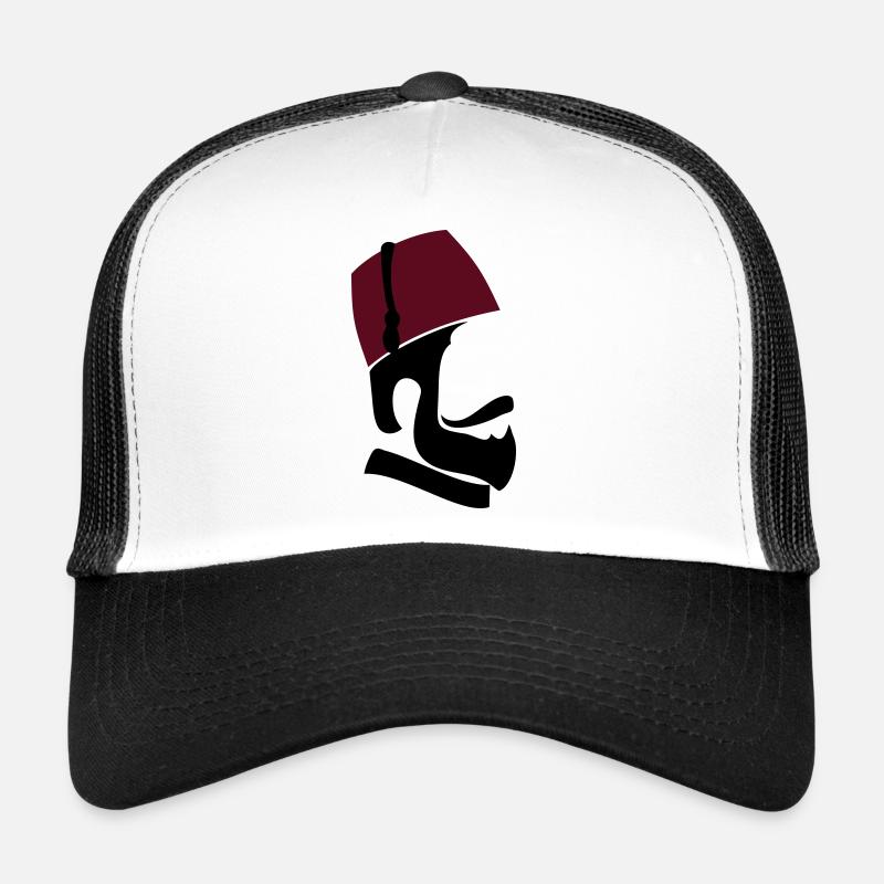 Homme ottoman - Casquette trucker  - blanc/noir