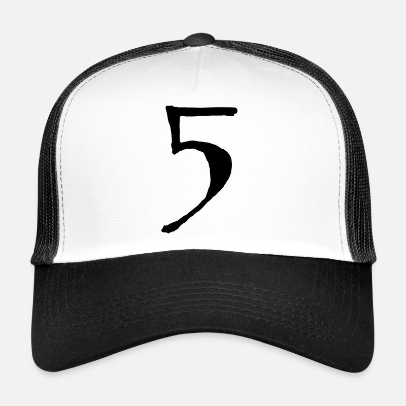 five five number 5 - Trucker Cap - white/black