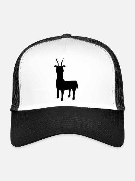silhouette antelope Letschwe - Trucker Cap - white/black - Front