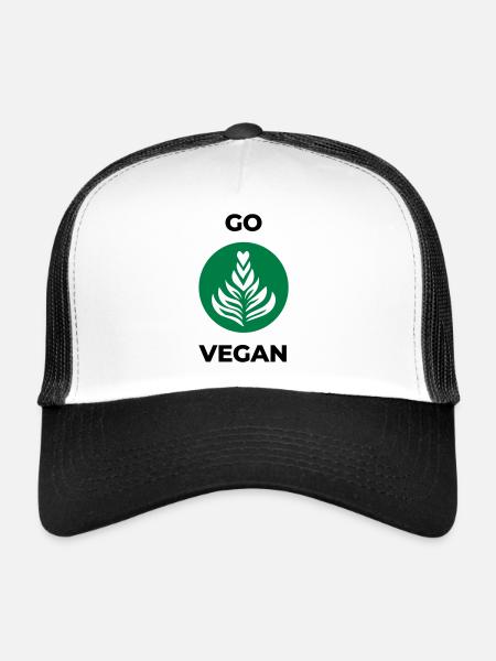 devenir végétalien - Casquette trucker  - blanc/noir - Devant