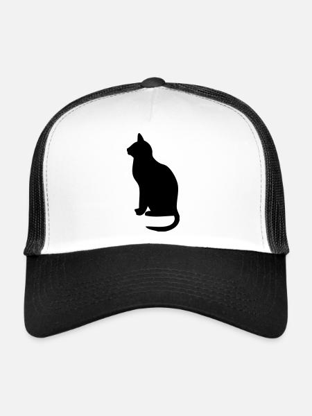 cat - Trucker Cap - white/black