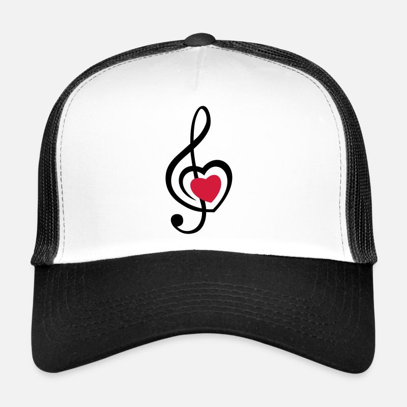 Note Heart Music - Trucker Cap - white/black