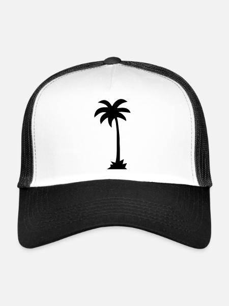palm tree - Trucker Cap - white/black - Front