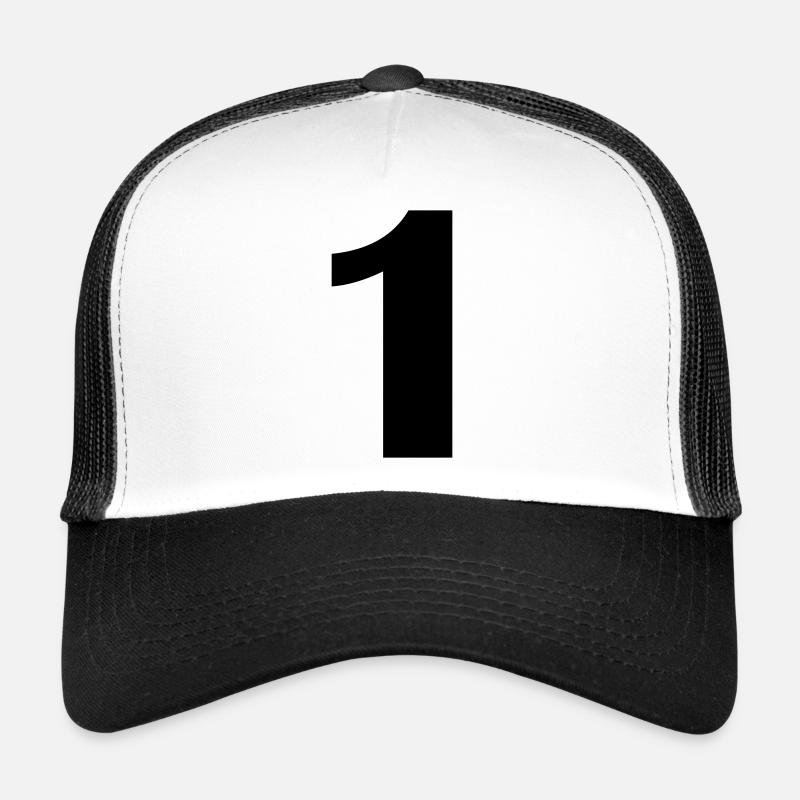 1 - Trucker Cap - Weiß/Schwarz