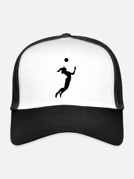 beach-volley, Volley-ball - Casquette trucker  - blanc/noir - Devant