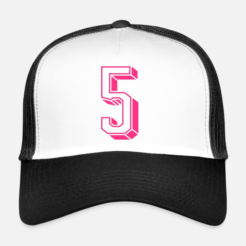Zahl fünf - Nummer 5 pink Mädchen Trikotnummer Trucker Cap