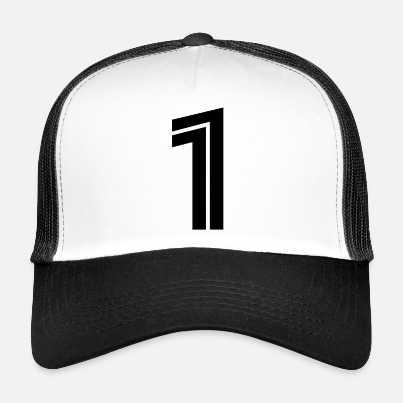 1 - Casquette trucker  - blanc/noir