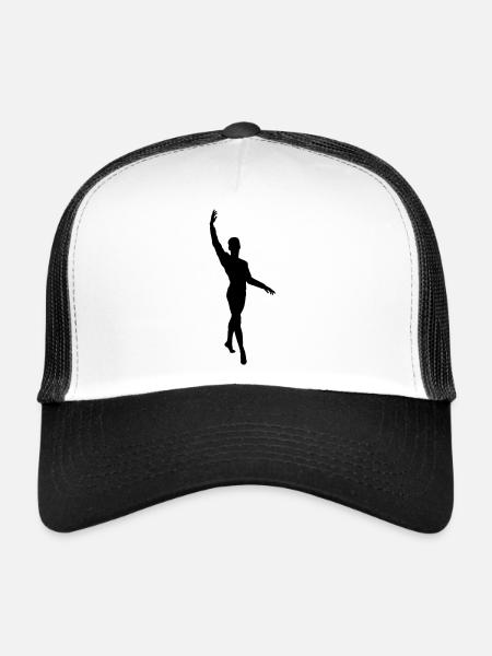 Danseuse de ballet vecteur Silhouette - Casquette trucker  - blanc/noir - Devant