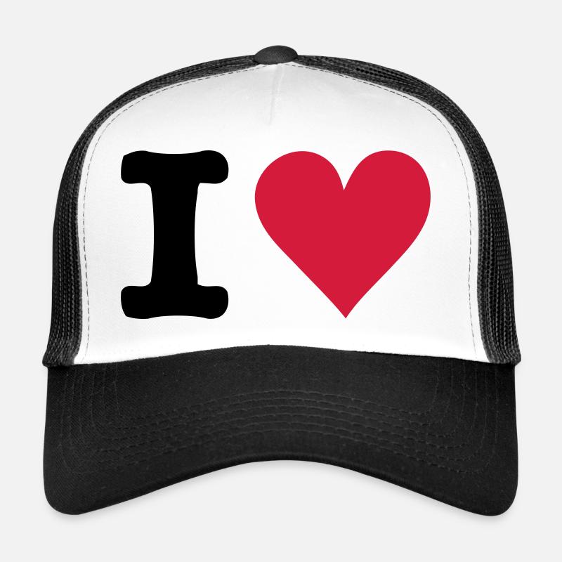 I - HEART - Casquette trucker  - blanc/noir