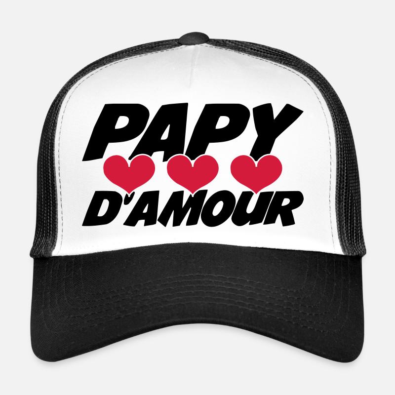 Papy d'amour ! - Casquette trucker  - blanc/noir