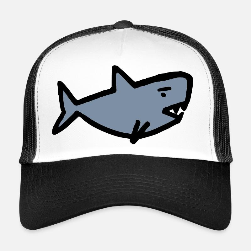 Requin - Casquette trucker  - blanc/noir