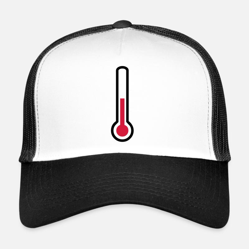 Thermomètre - température - Casquette trucker  - blanc/noir