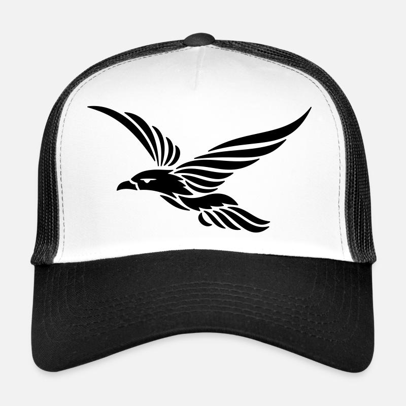 Tribal Raven 1c - Trucker Cap - white/black