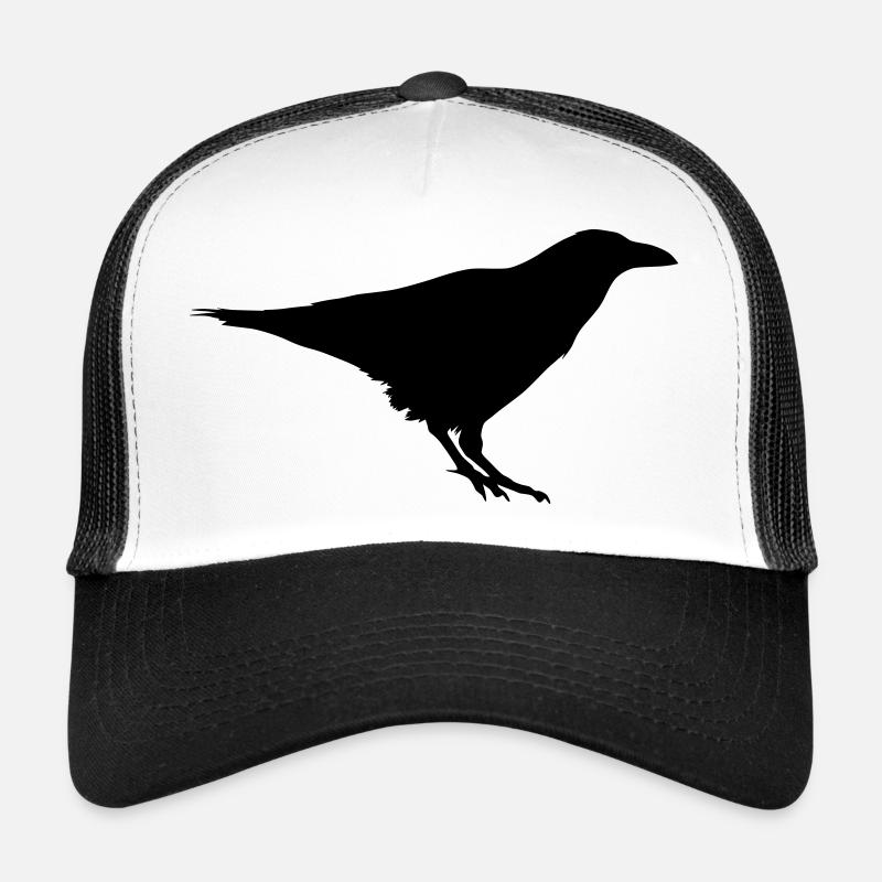 corbeau - Casquette trucker - blanc/noir