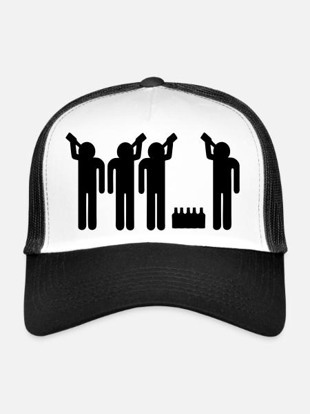drinking team - Trucker Cap - white/black - Front