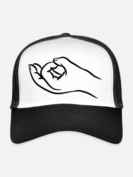 Mains trou trou du cul - Casquette trucker  - blanc/noir - Devant