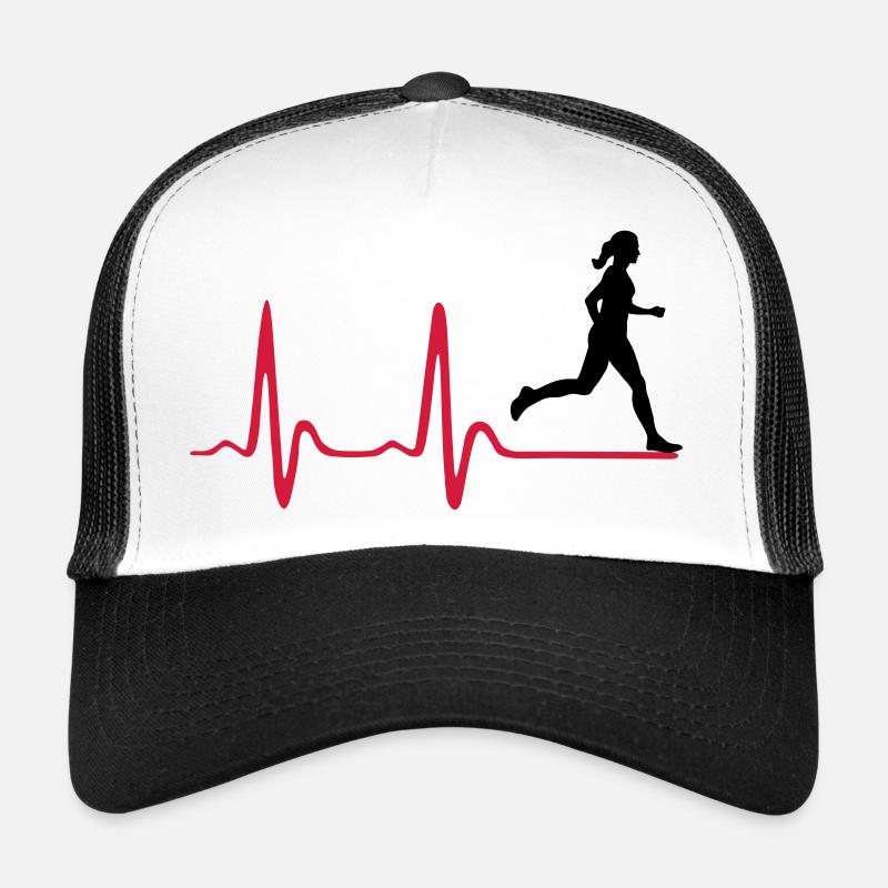 Running Woman, runner & heartbeat Casquette trucker 