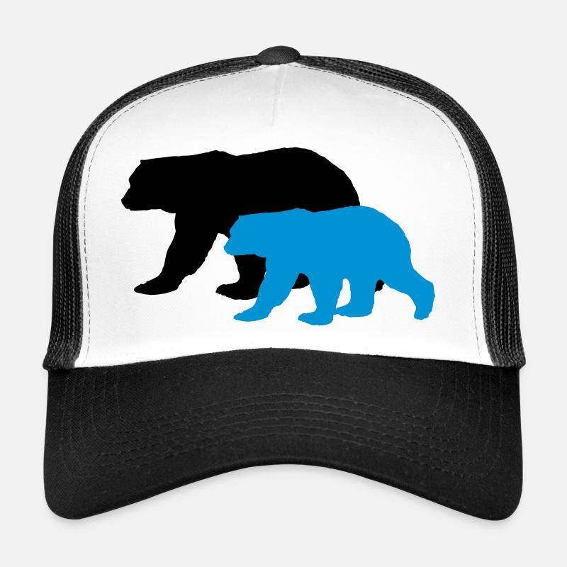 bears silhouettes - Trucker Cap - Weiß/Schwarz