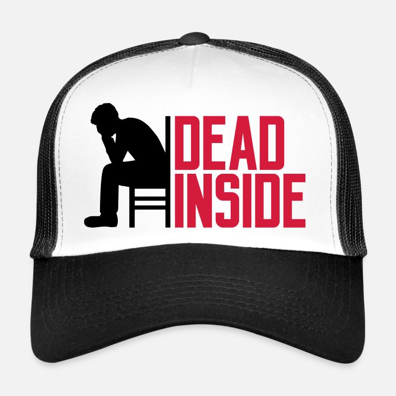 Depression Dead Inside - Trucker Cap - Weiß/Schwarz