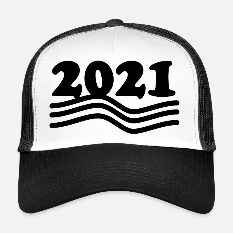 2021 - Casquette trucker  - blanc/noir