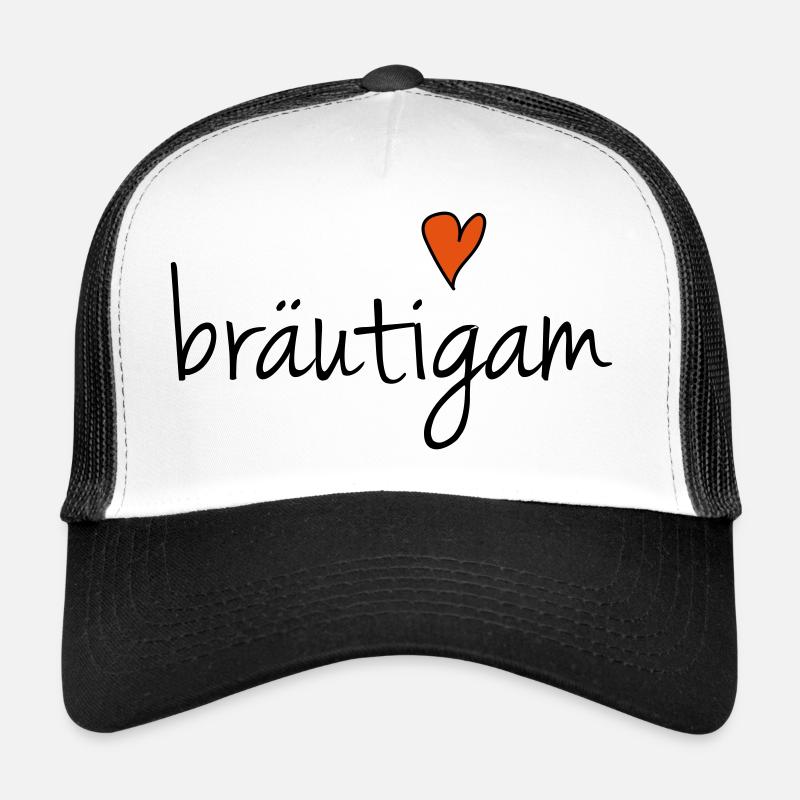 Hochzeitsmotiv - bräutigam - Trucker Cap - Weiß/Schwarz