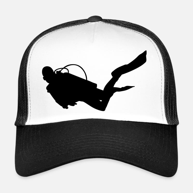 plongée - Casquette trucker  - blanc/noir
