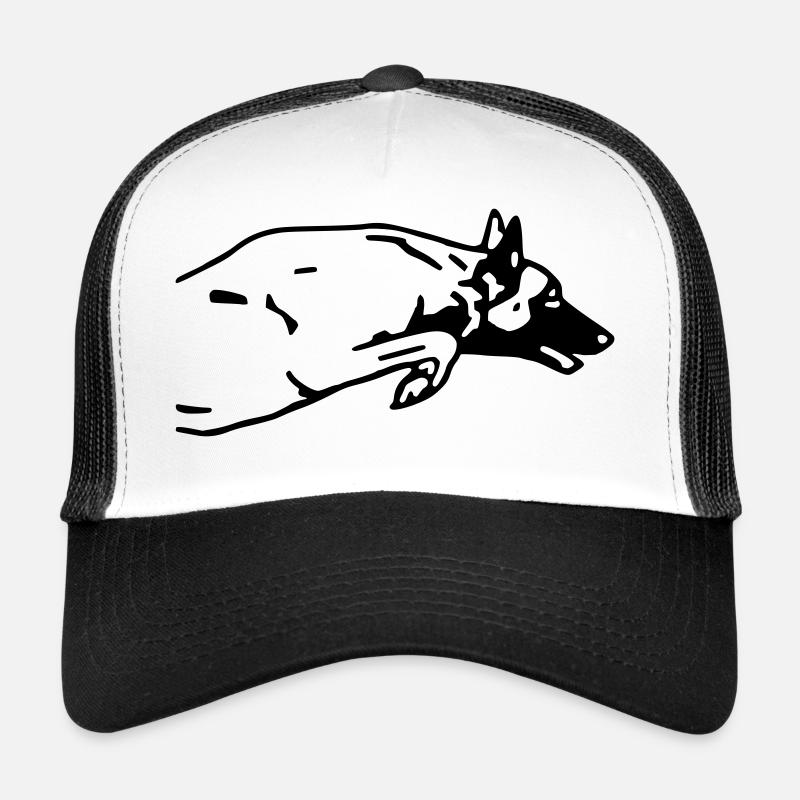 Malinois Hund - Trucker Cap - Weiß/Schwarz