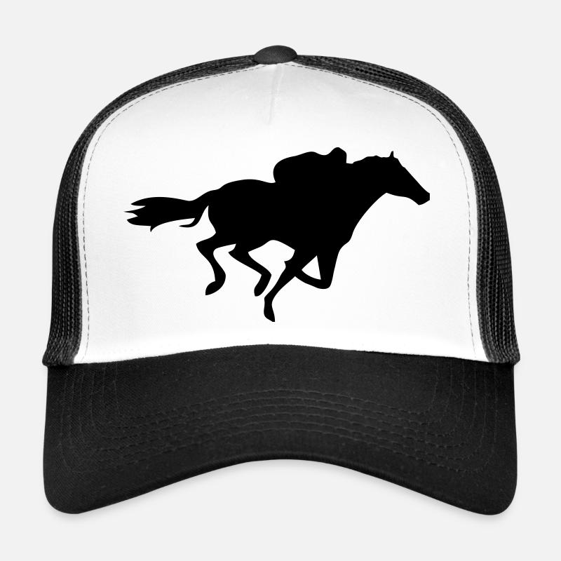 Cheval de course cheval galopant avec le cavalier Casquette trucker 