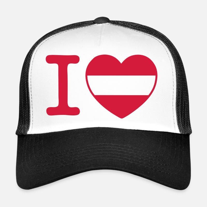 J'aime Autriche - Casquette trucker  - blanc/noir