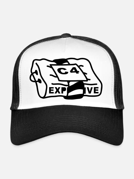 c4_explosive - Casquette trucker  - blanc/noir - Devant