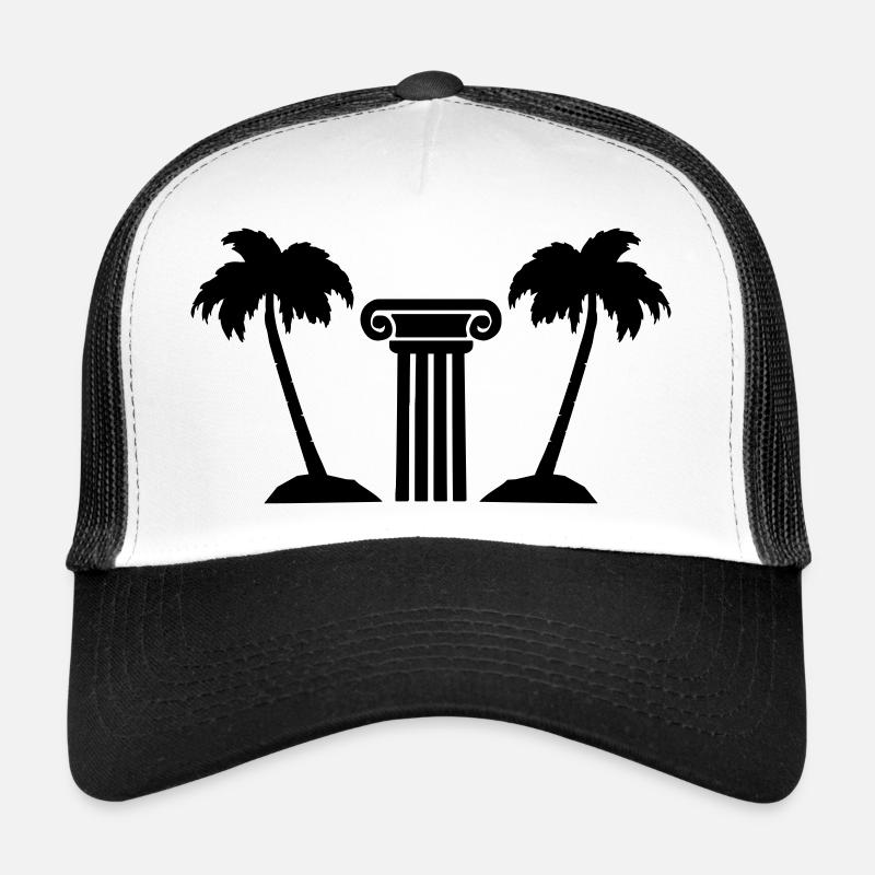 Palm Tree Column Trucker Cap