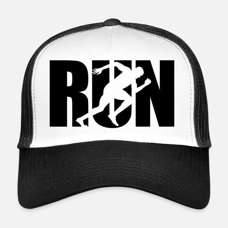 Run - Laufen, Läufer - Trucker Cap - Weiß/Schwarz