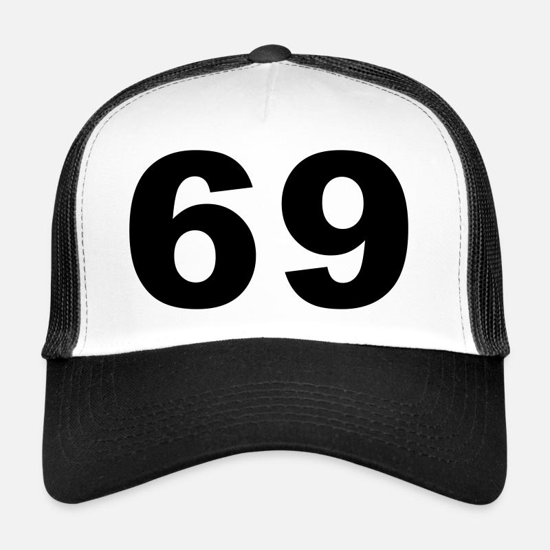 Nombre - 69 - Casquette trucker  - blanc/noir