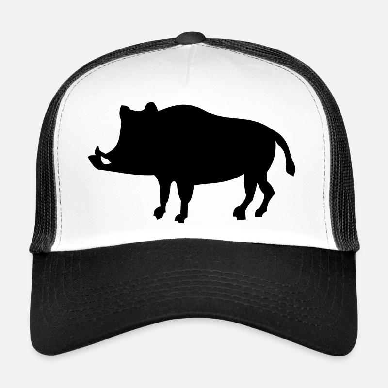 Schatten Wildschwein - 1 Farb Vektor Trucker Cap